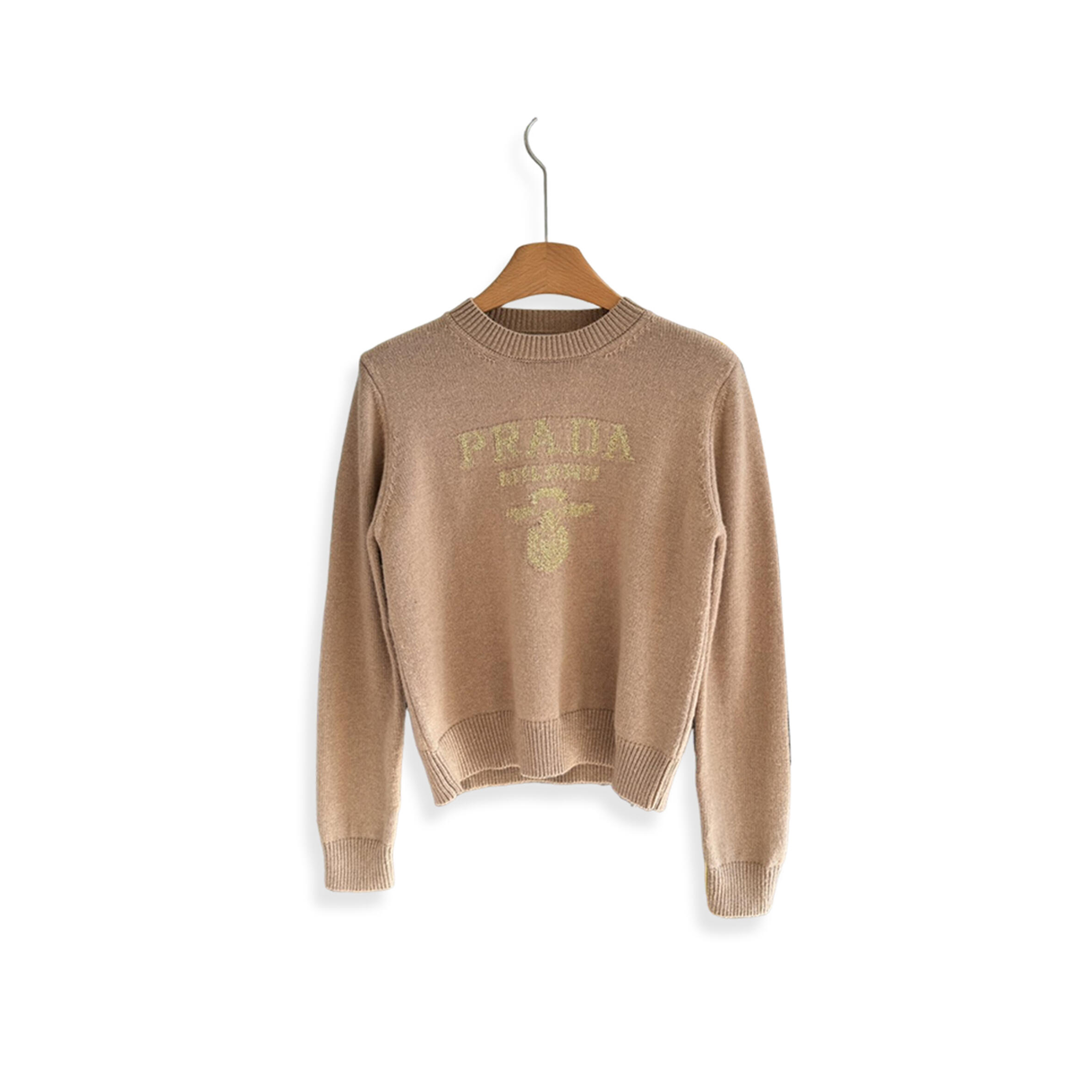 Pra*a letter embroidered knitwear